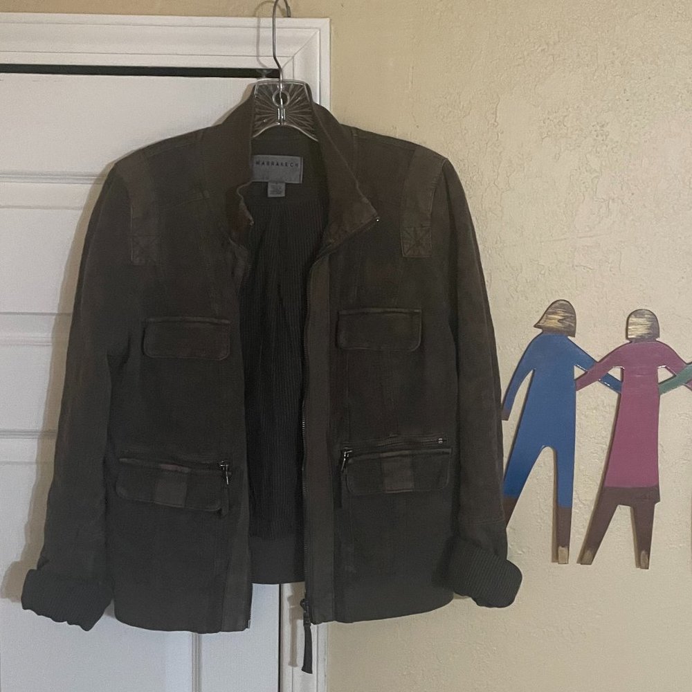 🌻Marrakech Bomber Jacket, Sold by Anthropologie. Size Small, Brown